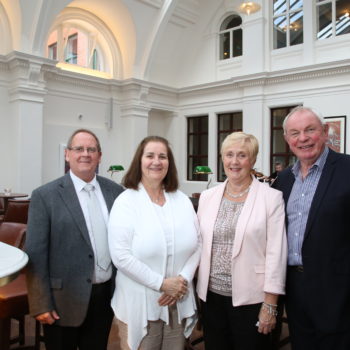 8 September 17, Mandatory Credit ©Press Eye/Darren Kidd

Titanic Hotel Belfast. 
Pictured are (l-r) Chris and Margaret Wilkinson with Norma and Dougie Murray.