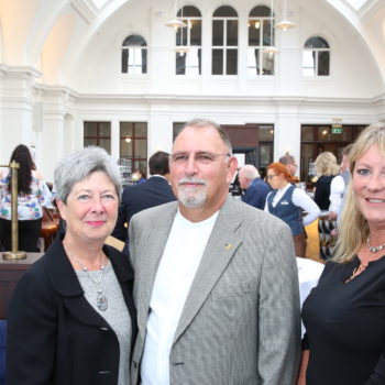 8 September 17, Mandatory Credit ©Press Eye/Darren Kidd

Titanic Hotel Belfast. 
Pictured are (l-r) Linda and Paul McMaster with Susie Millar.